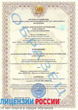 Образец разрешение Таштагол Сертификат ISO 50001